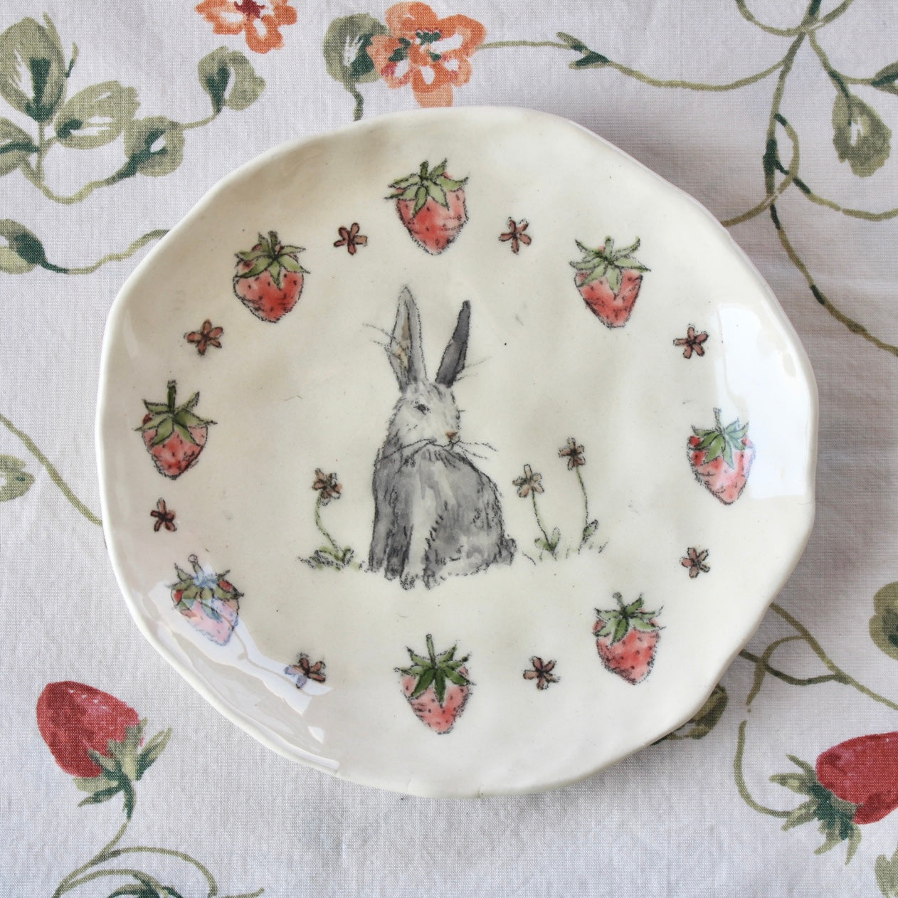 Bunny and Strawberries Dish
