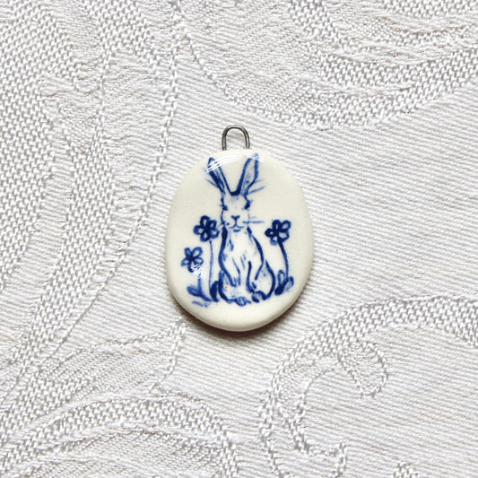 Bunny With Flowers Charm