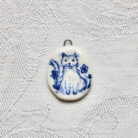 Cat With Flowers Charm