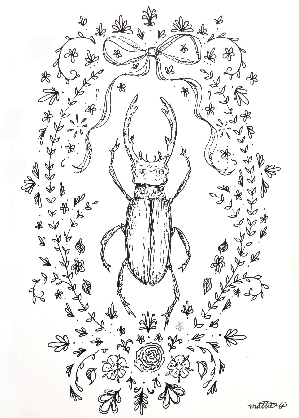 Stag Beetle Print