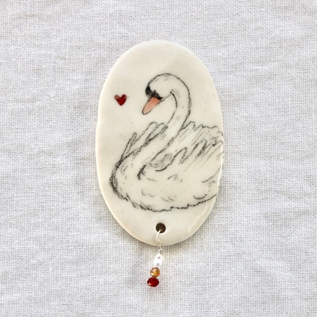Swan Beaded Magnet