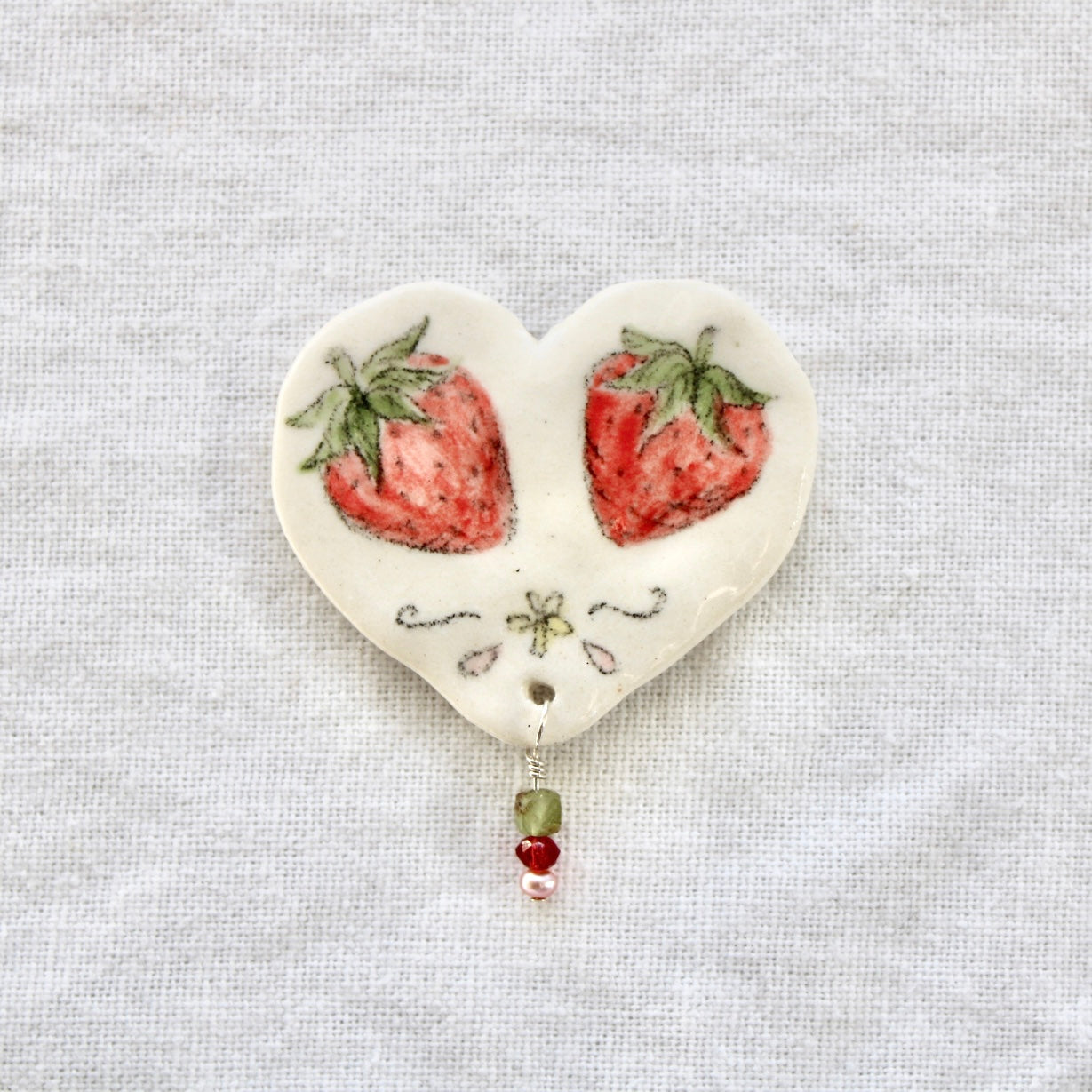 Strawberries Beaded Magnet