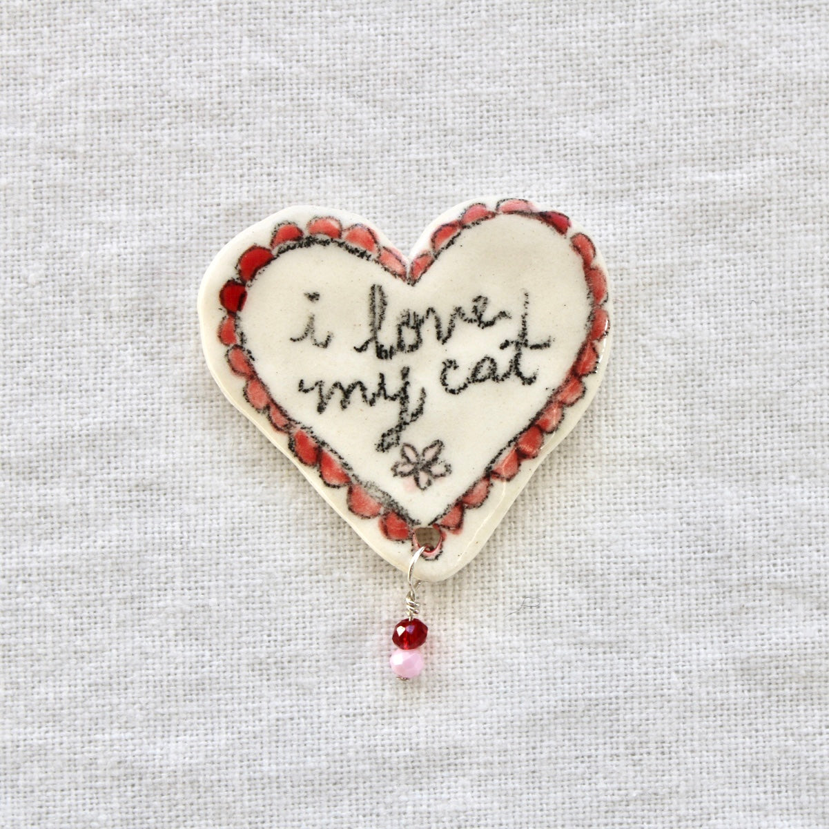 I Love My Kitty Cat Beaded Magnet