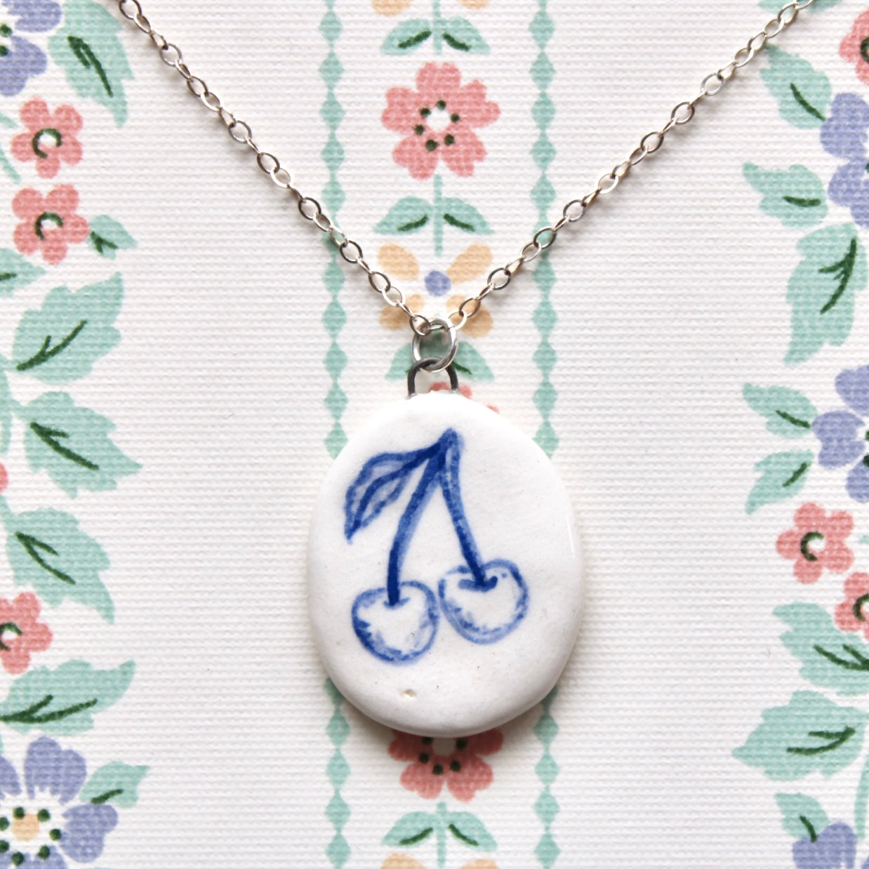 Cherry Necklace in Silver