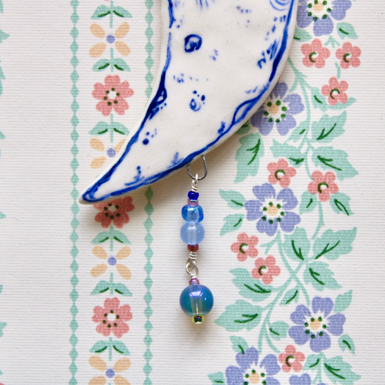 Beaded Moon Ornament
