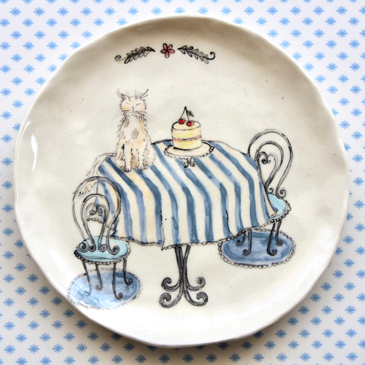 Cat And Cake Plate