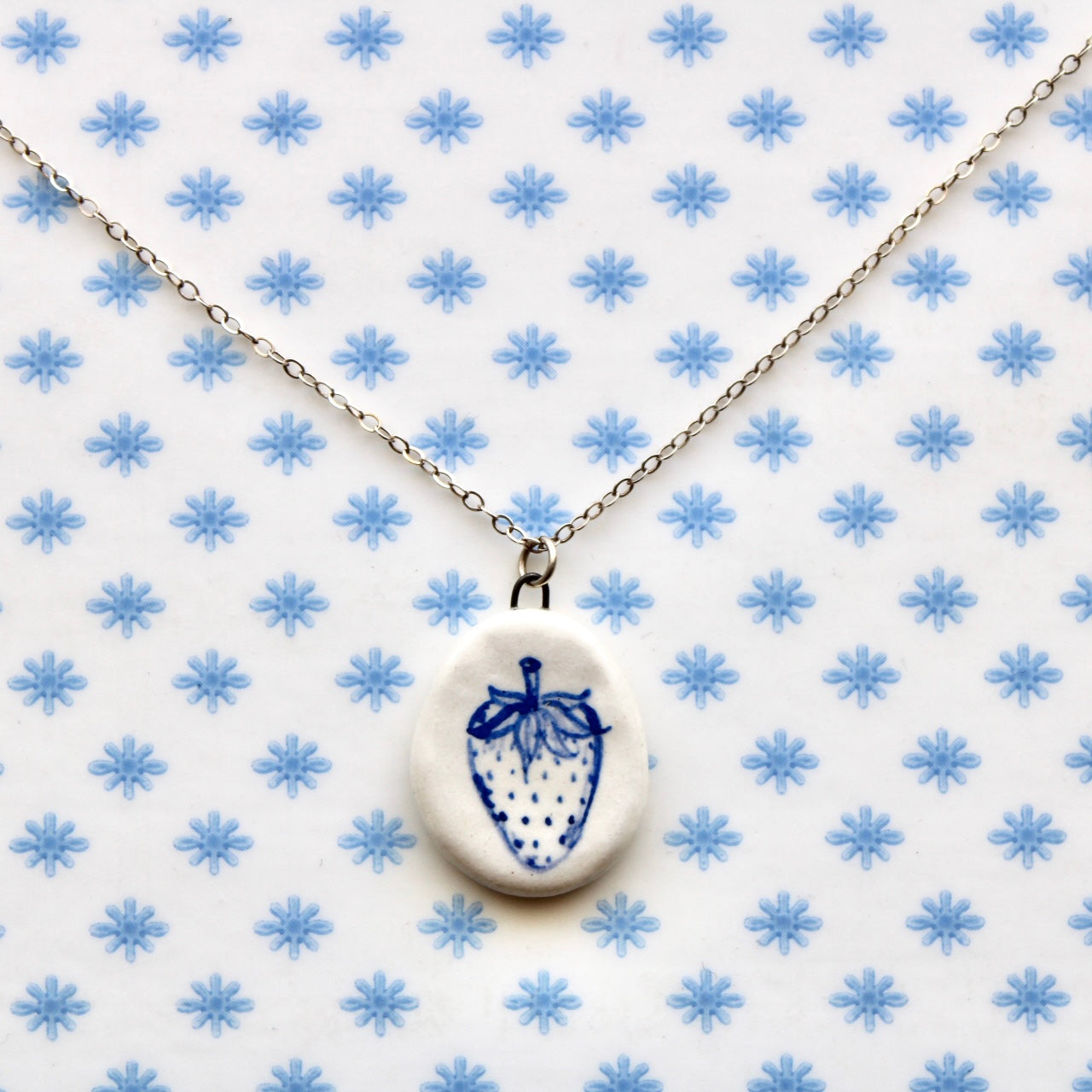 Strawberry Necklace in Silver