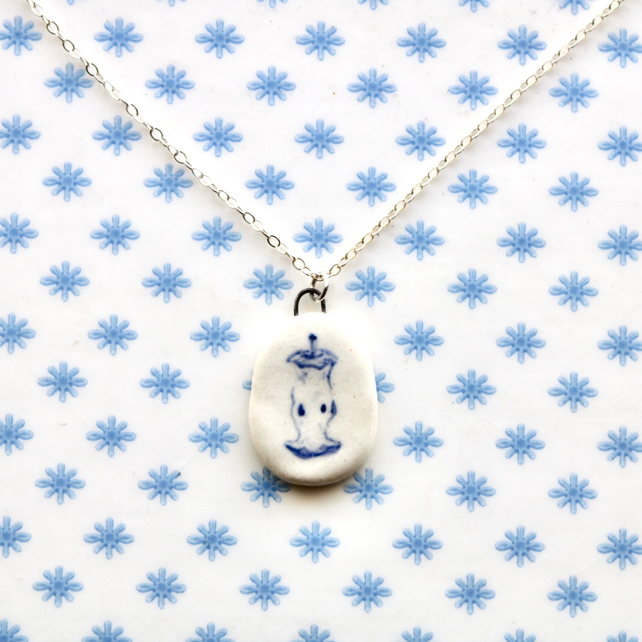 Apple Core Necklace in Silver