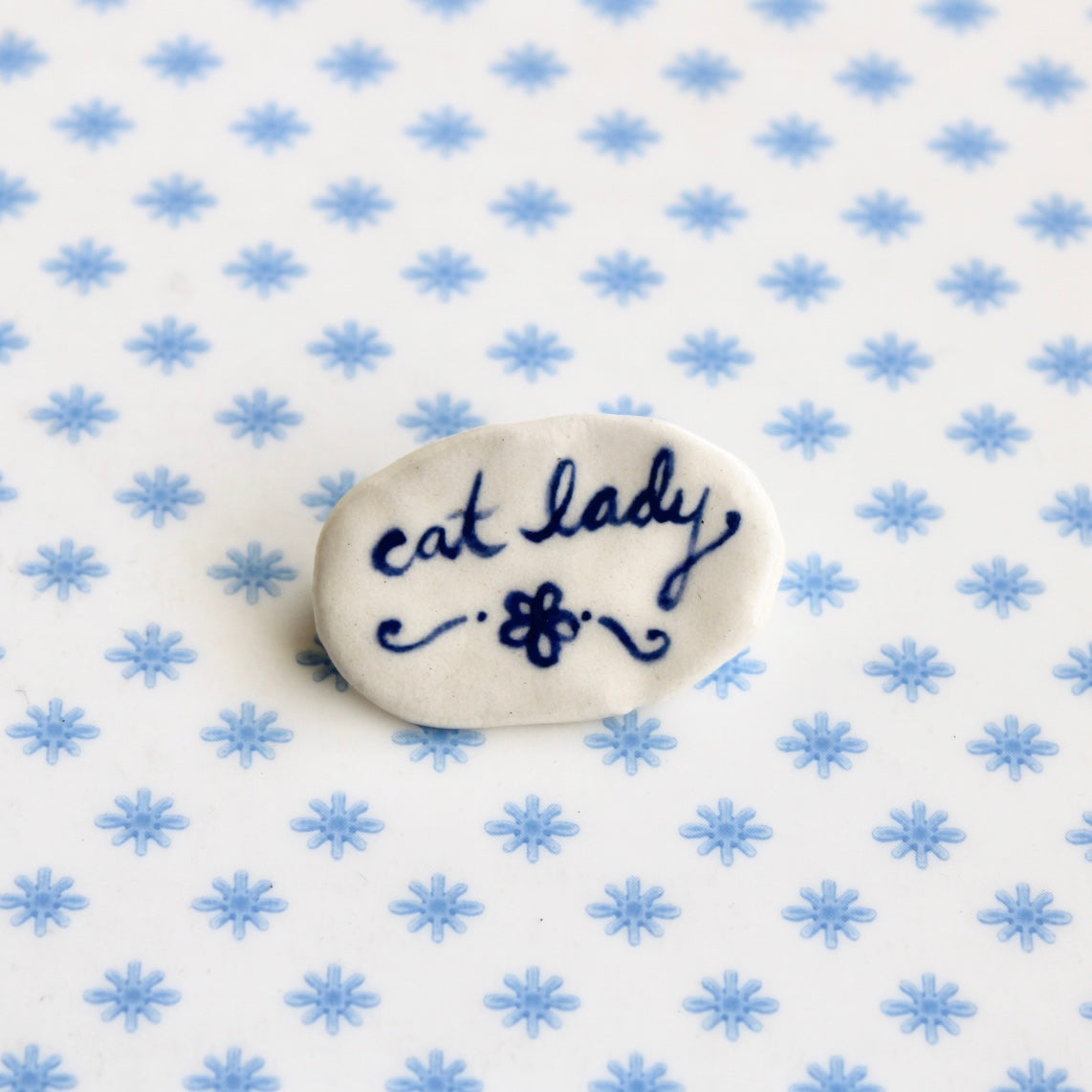 Cat Lady Flower Brooch