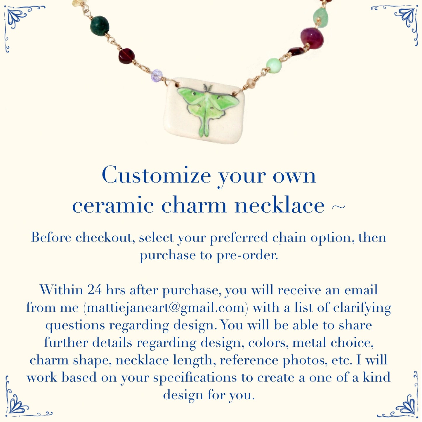Custom Ceramic Charm Necklace