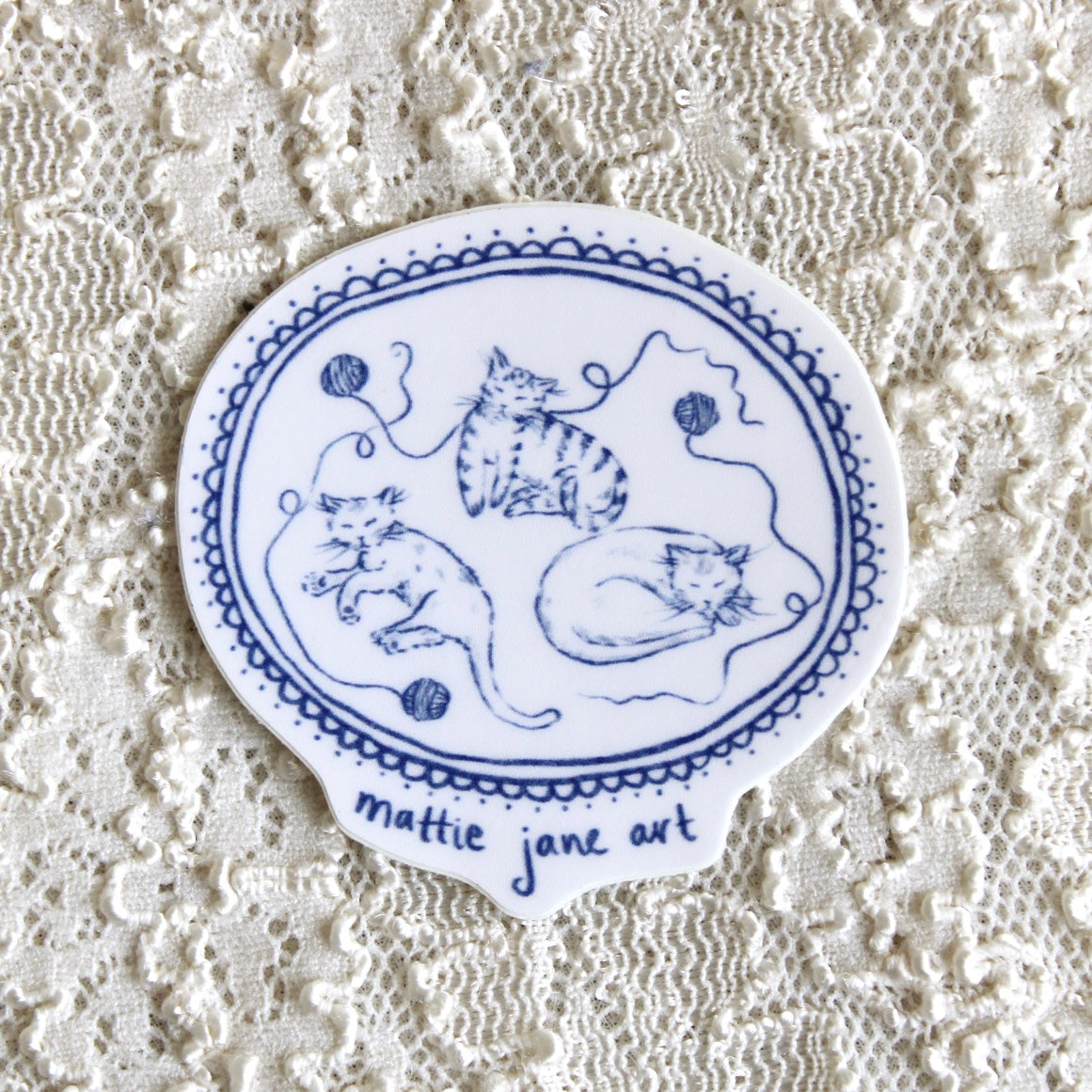 Cats With Yarn Sticker