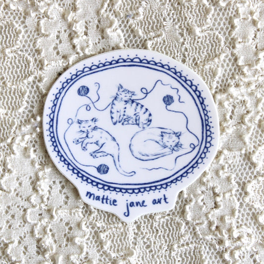 Cats With Yarn Sticker
