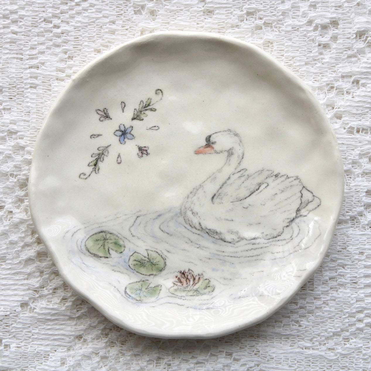Swan With Lily Pads