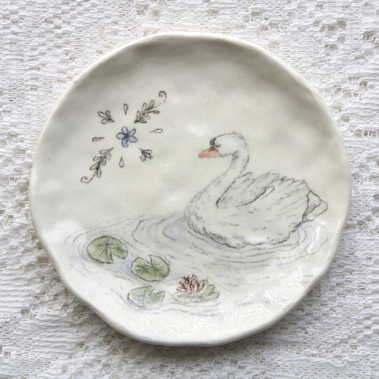 Swan With Lily Pads