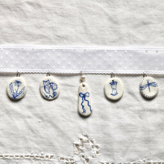 Polka Dot Ribbon Choker Necklace