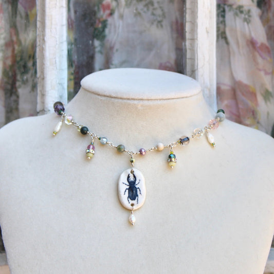 Intricate Stag Beetle Necklace