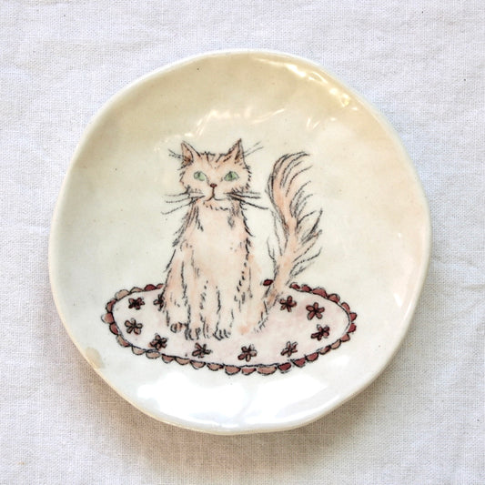 Orange Cat on Cushion Dish