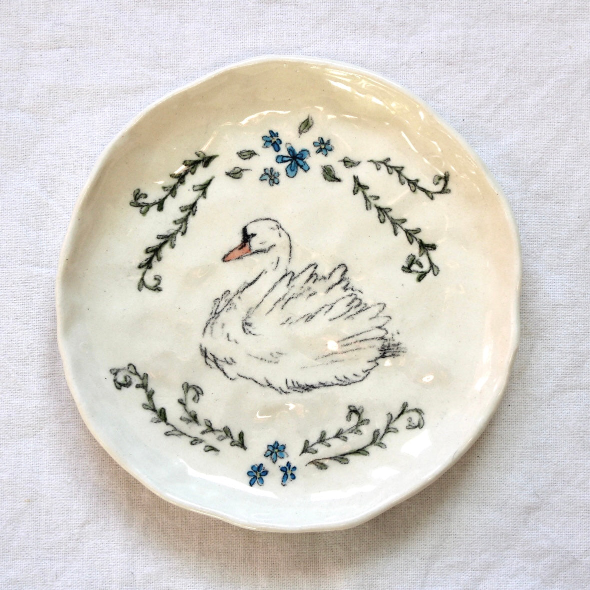 Floral Swan Dish
