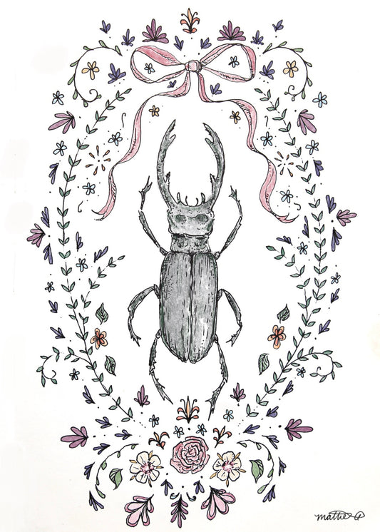 Stag Beetle Print (Color)