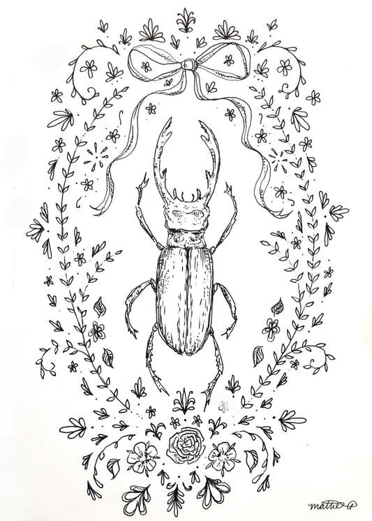 Stag Beetle Print