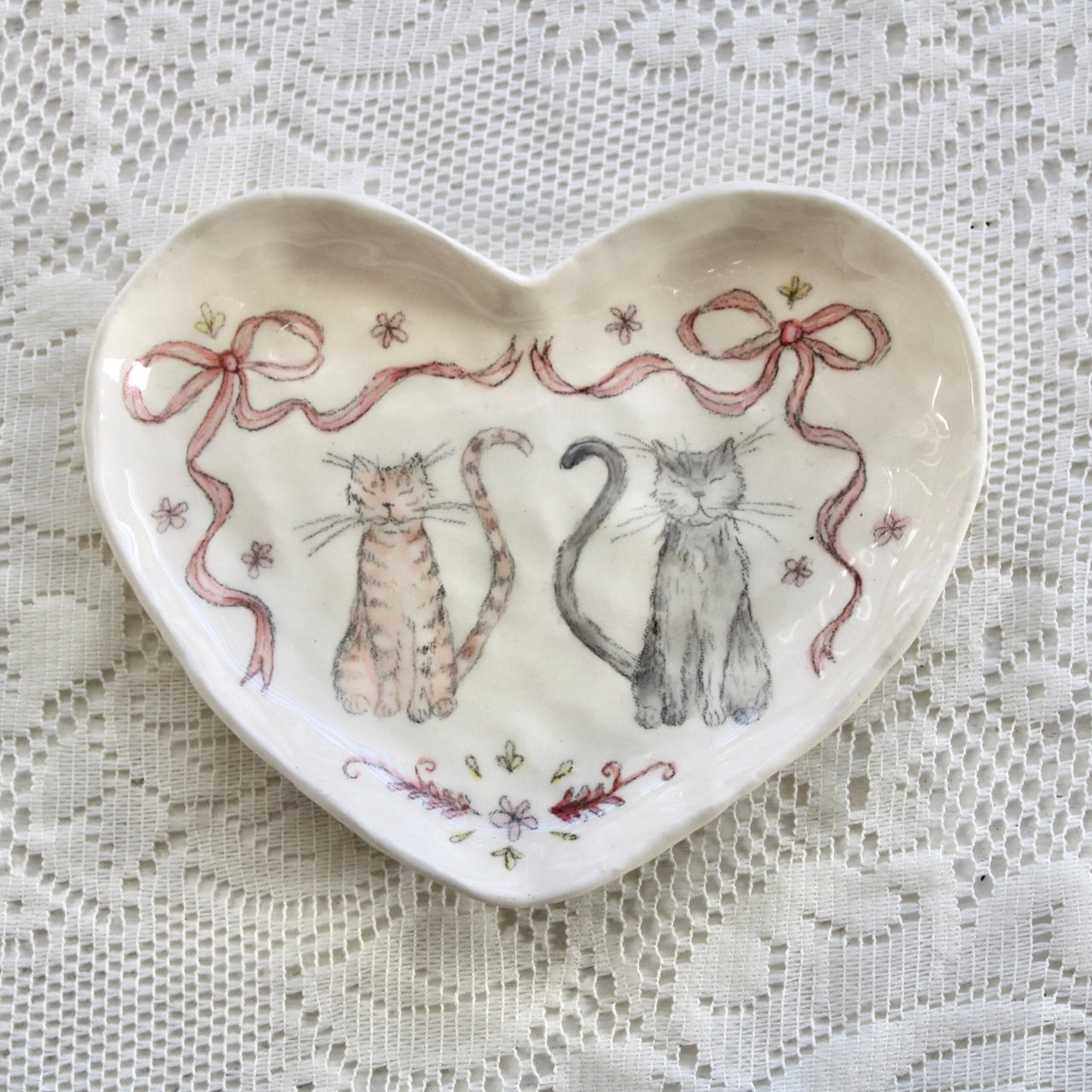 Lover Cats Heart Dish