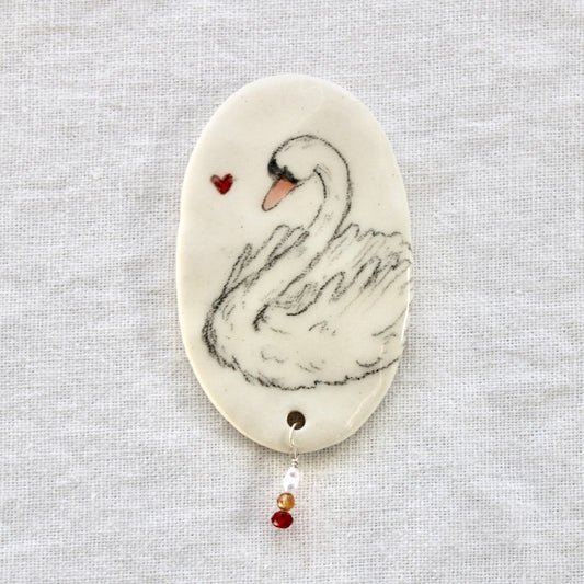 Swan Beaded Magnet