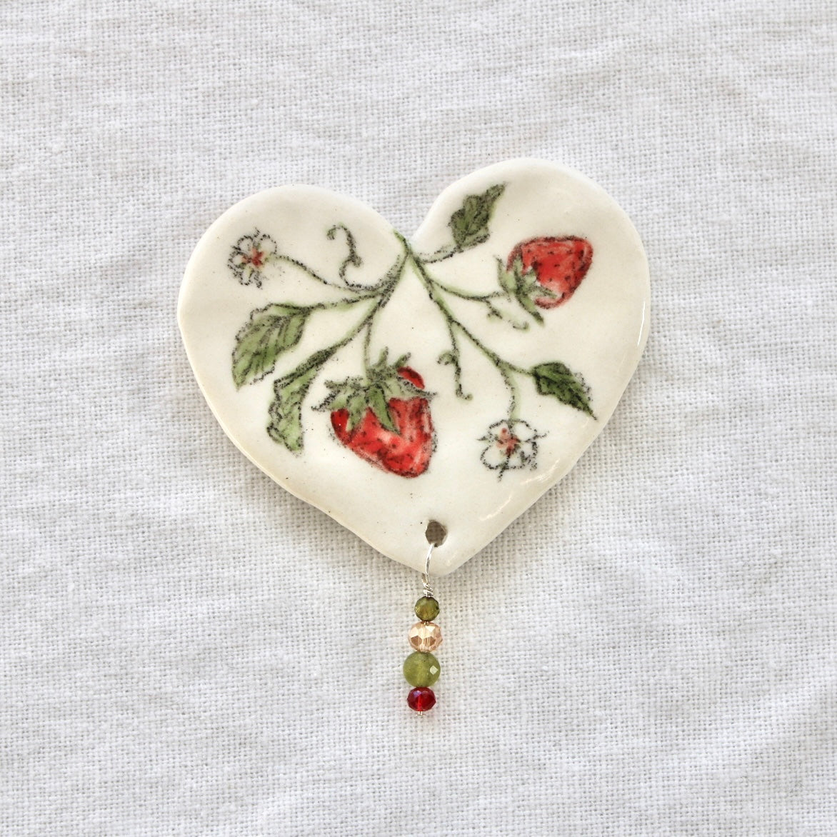 Strawberry Vine Beaded Magnet
