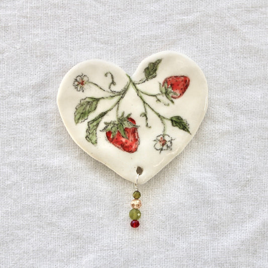 Strawberry Vine Beaded Magnet
