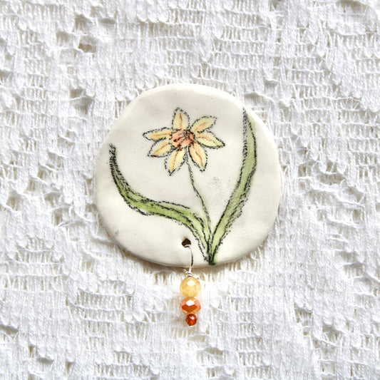 Daffodil Beaded Magnet