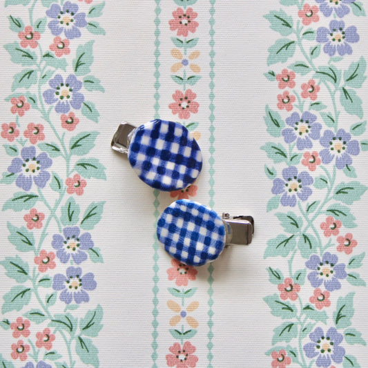Pair of Gingham Hair Clips