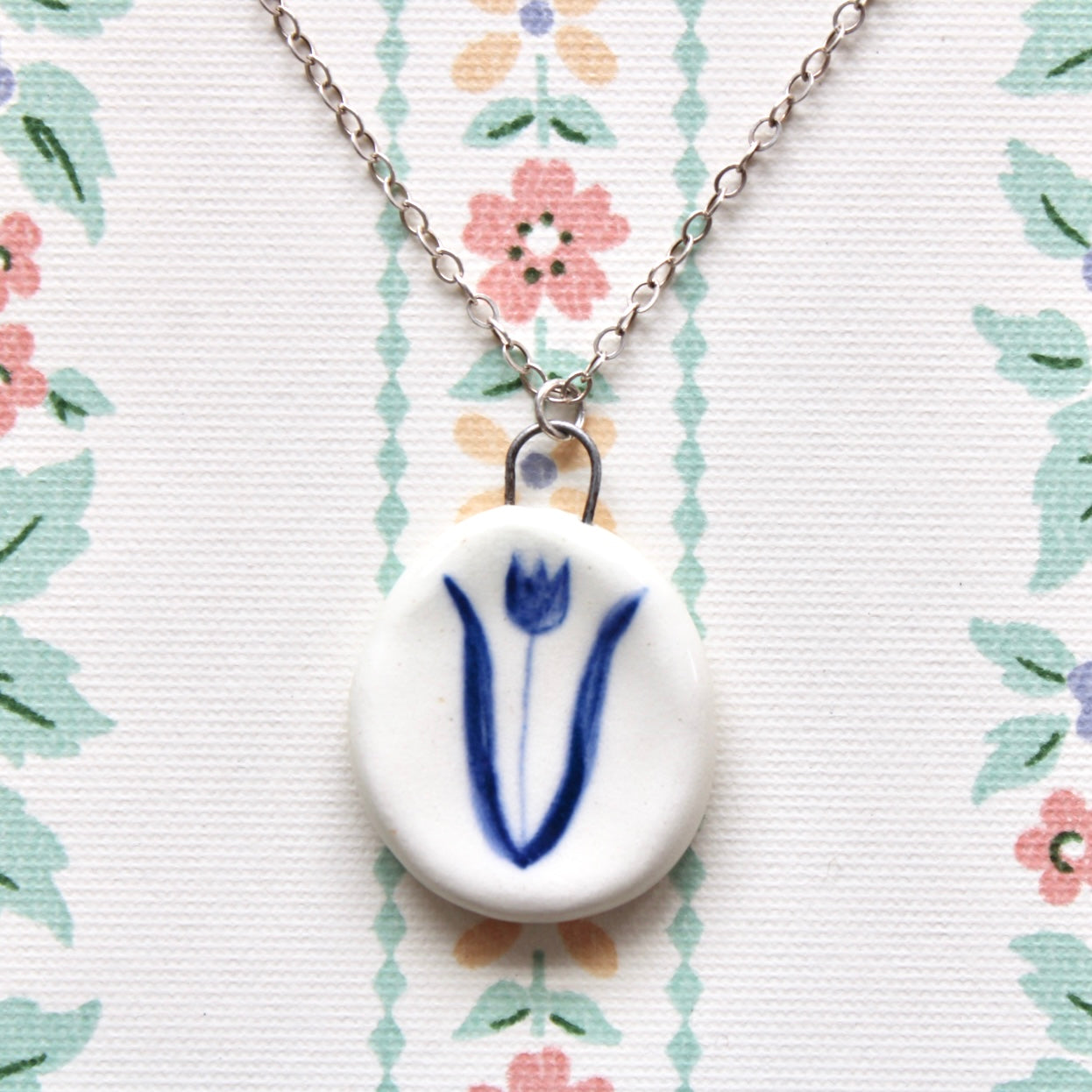 Tulip Necklace in Silver