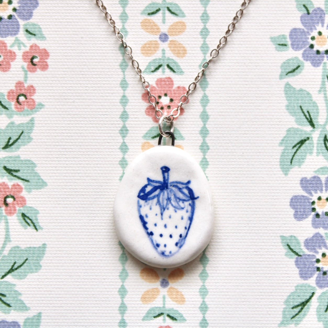 Strawberry Necklace in Silver