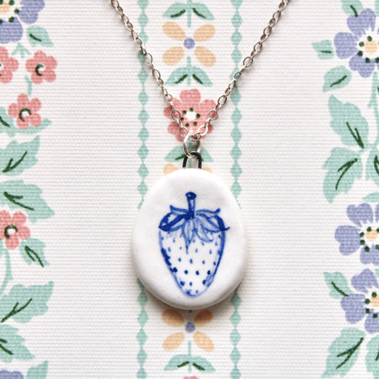 Strawberry Necklace in Silver