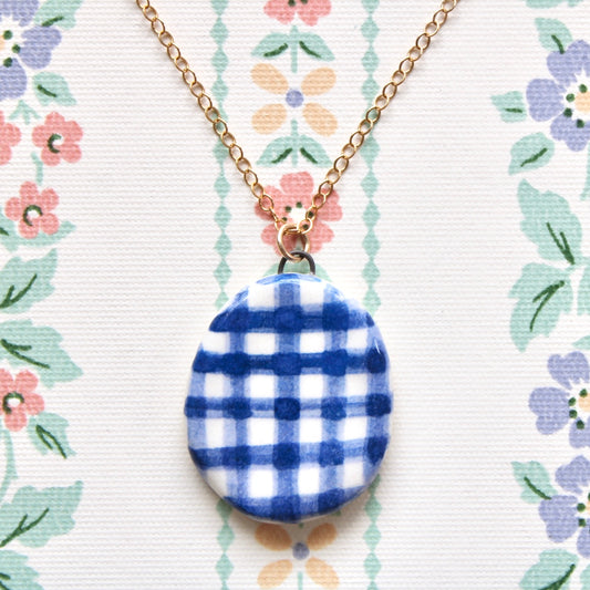 Gingham Necklace in Gold