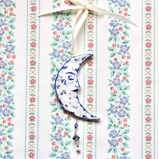 Beaded Moon Ornament