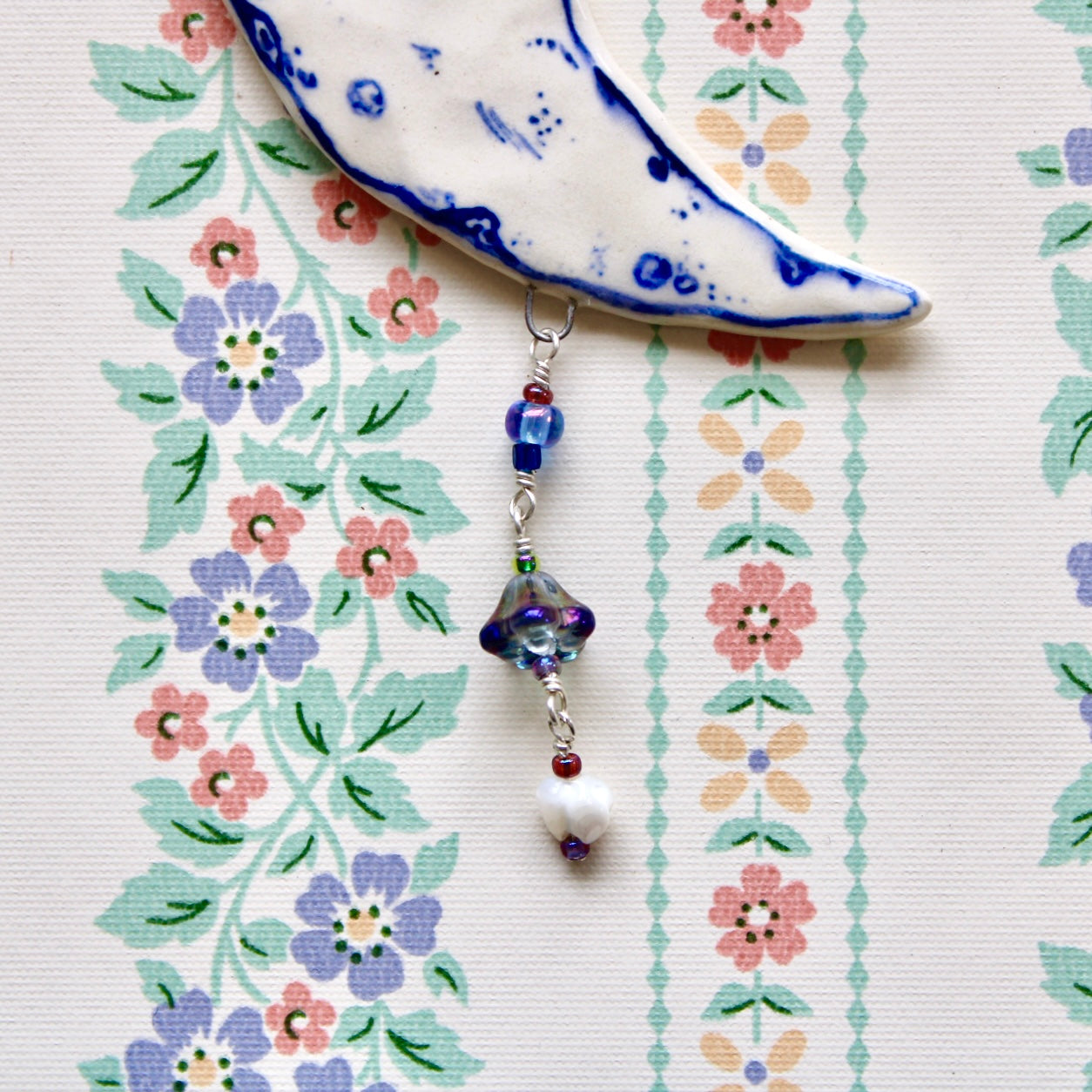 Beaded Moon Ornament