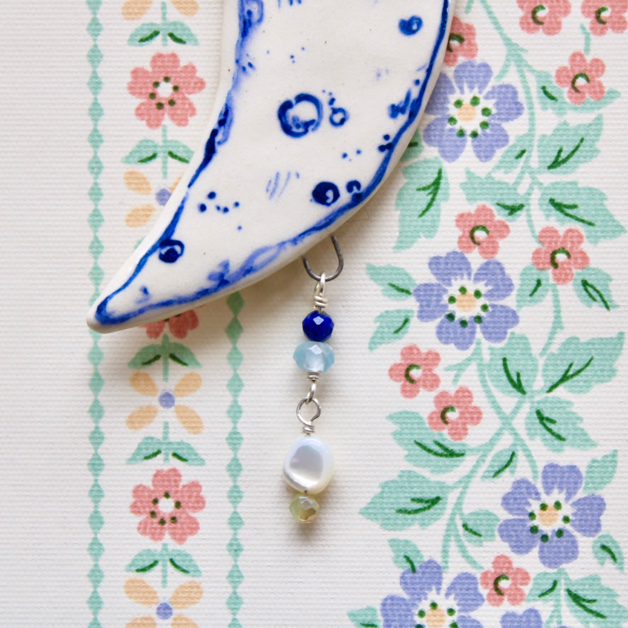 Beaded Moon Ornament