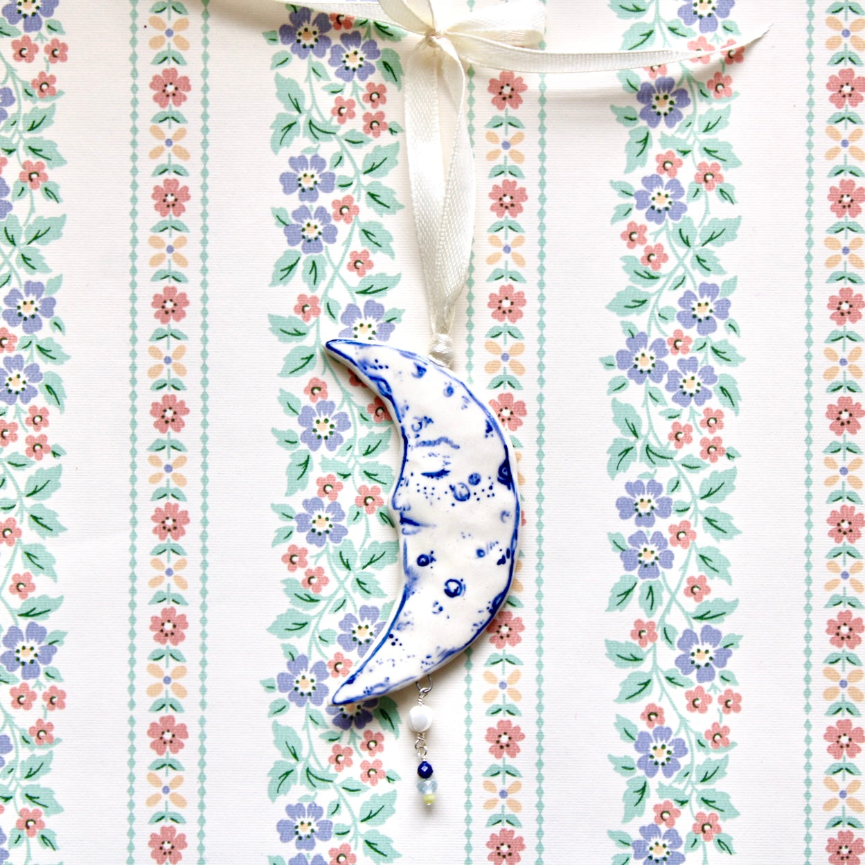 Beaded Moon Ornament