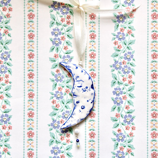 Beaded Moon Ornament