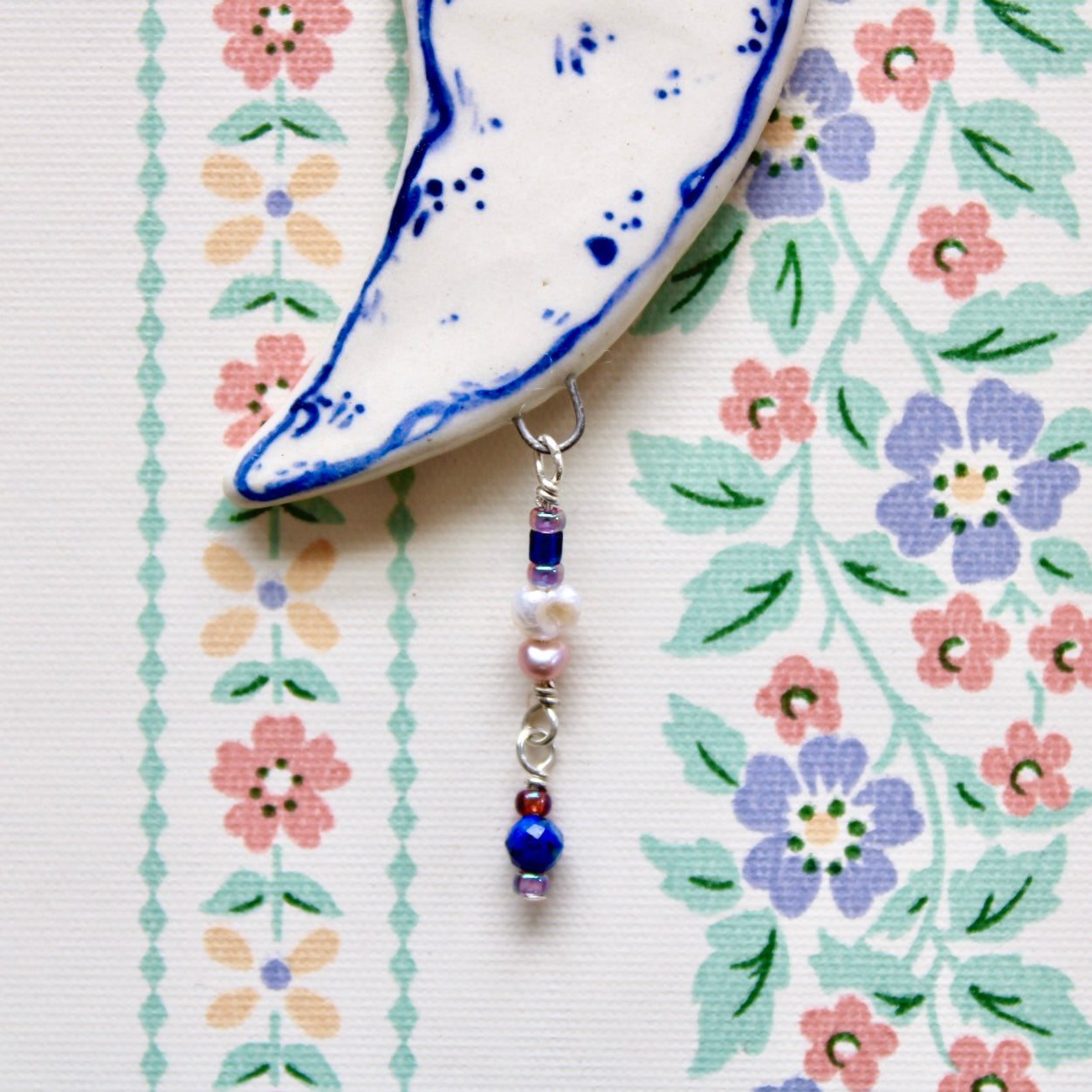 Beaded Moon Ornament