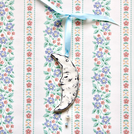 Beaded Moon Ornament
