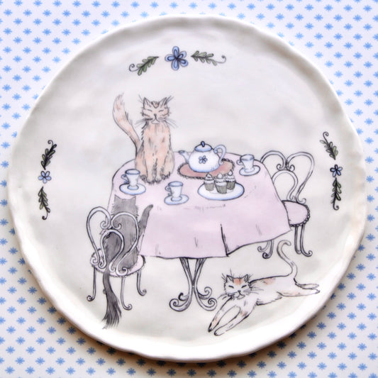 Cat Tea Party Plate