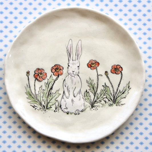 Bunny In Flowers Plate
