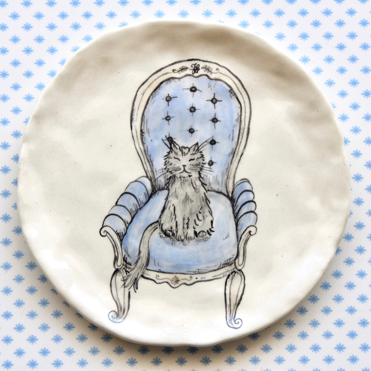 Cat On Vintage Chair Plate