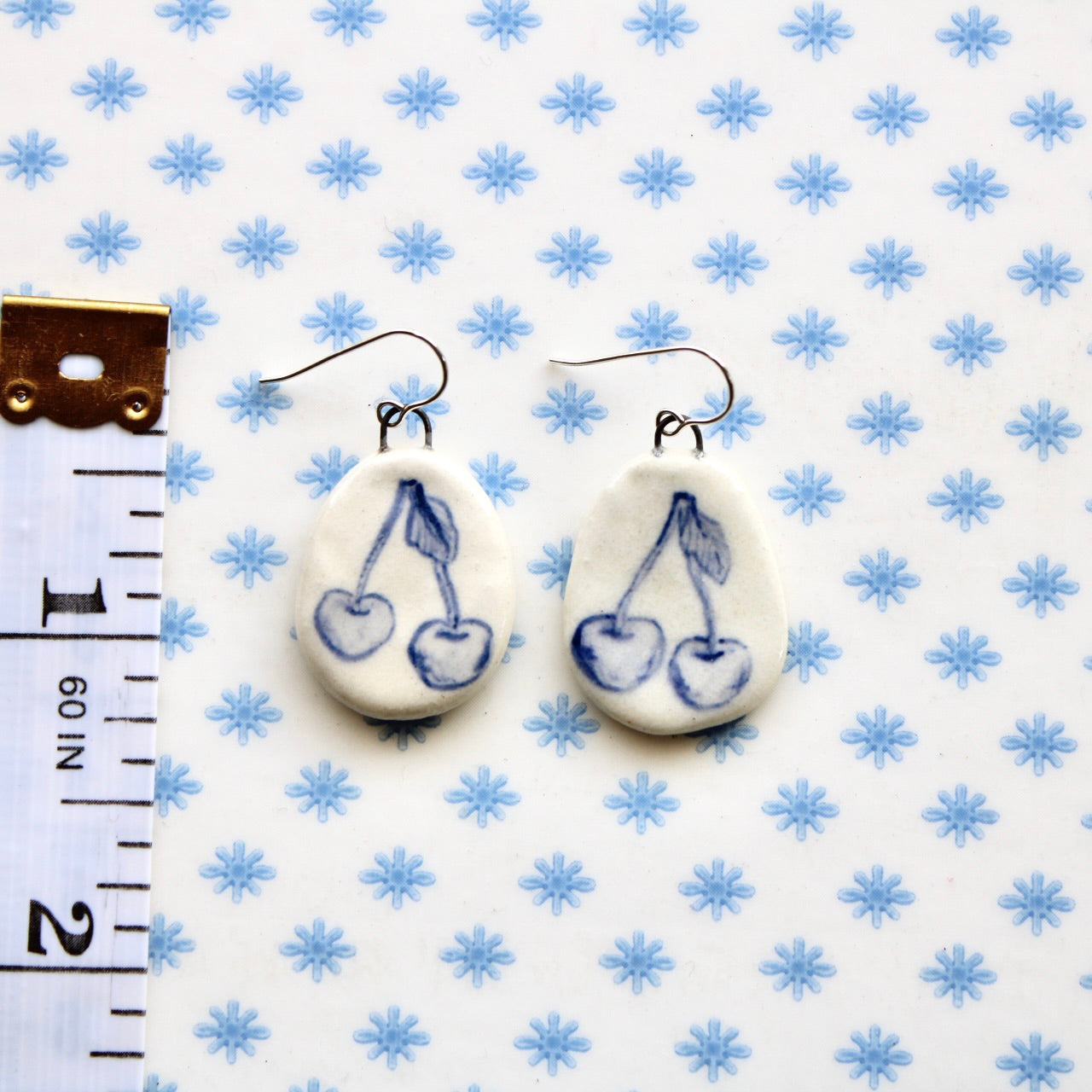 Cherry Earrings in Silver