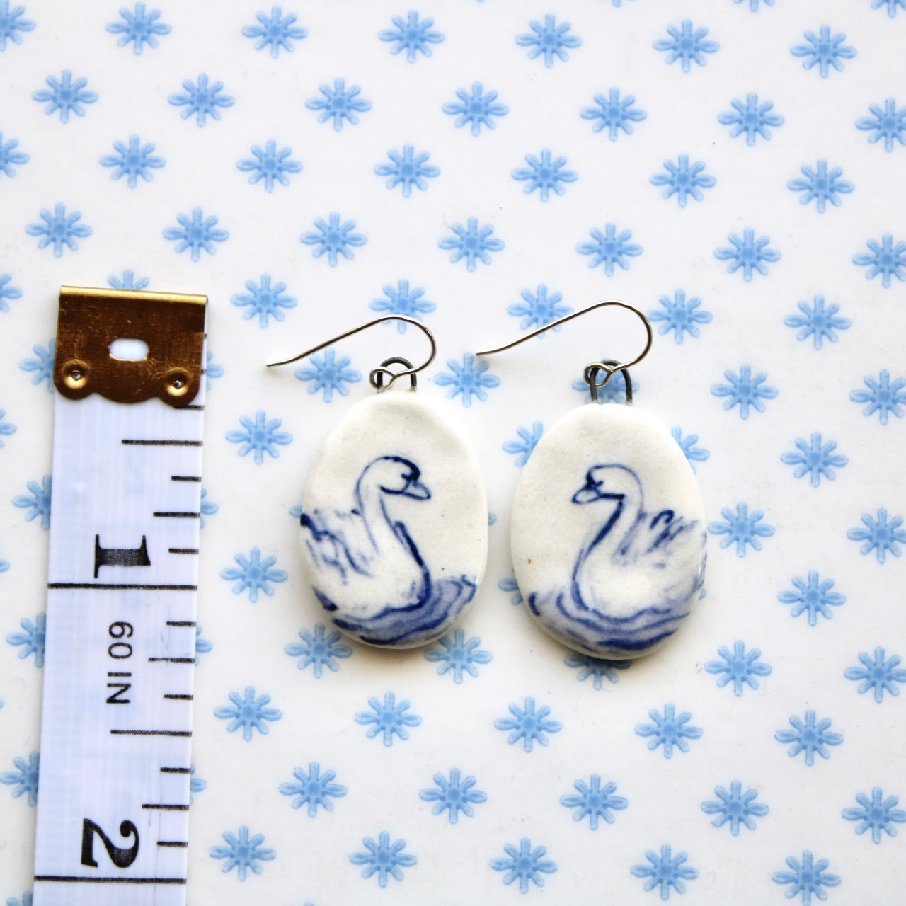 Swan Earrings in Silver