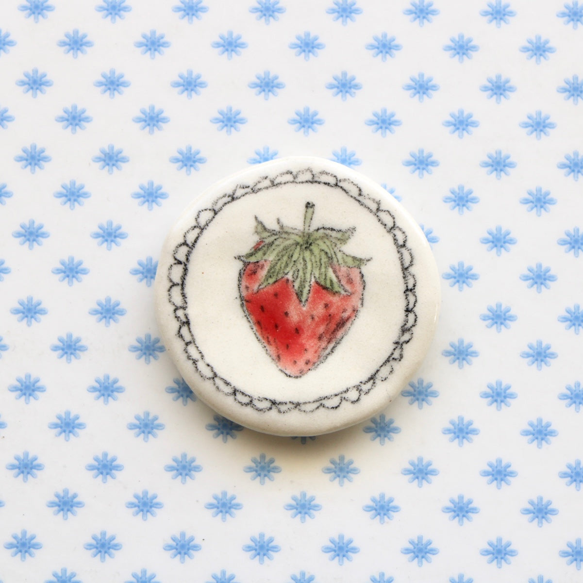 Strawberry With Lace Magnet