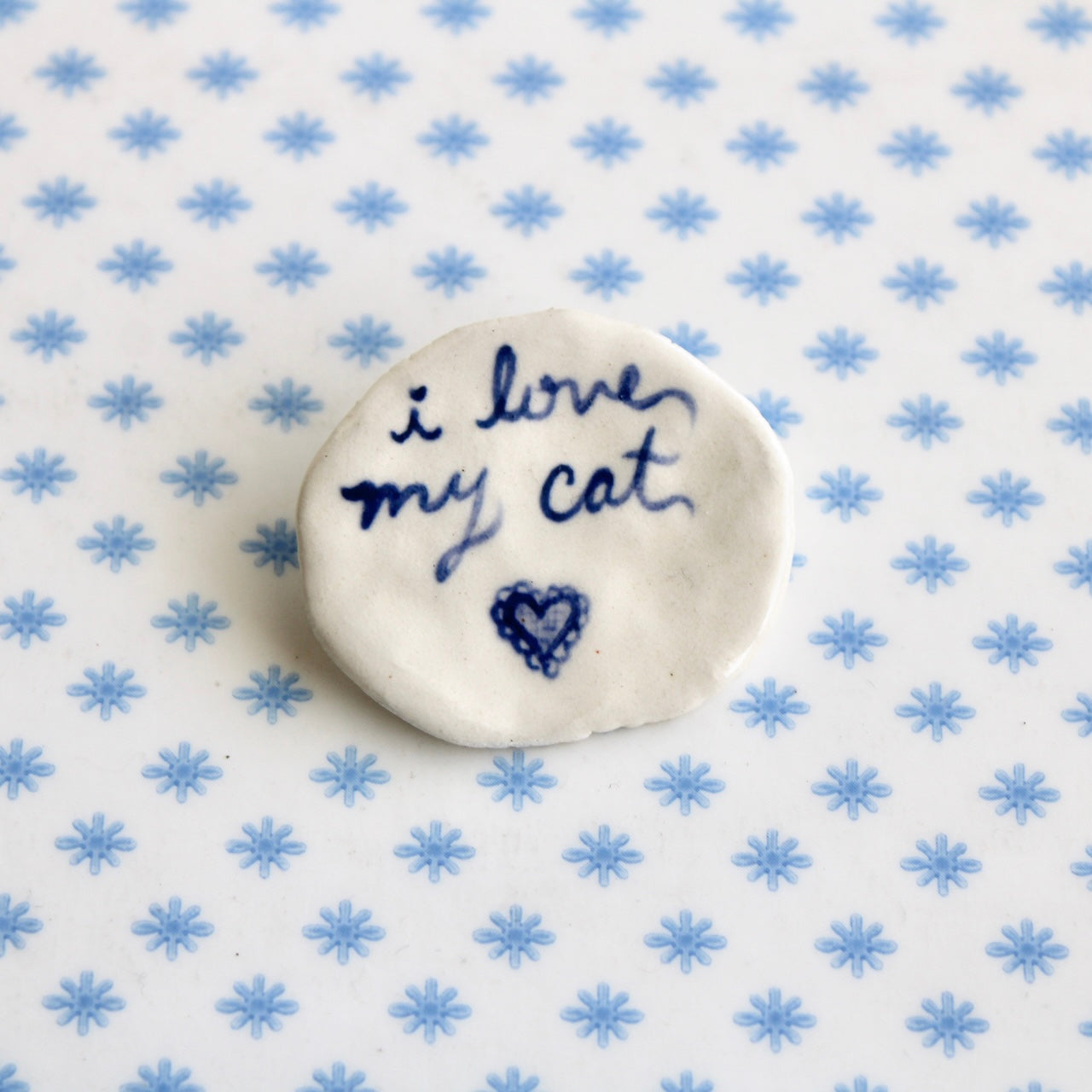 I Love My Cat Brooch