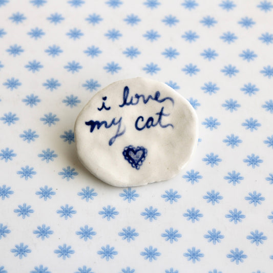I Love My Cat Brooch