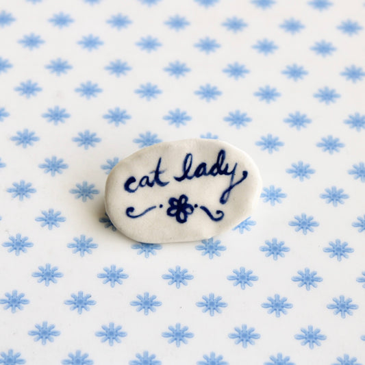 Cat Lady Flower Brooch